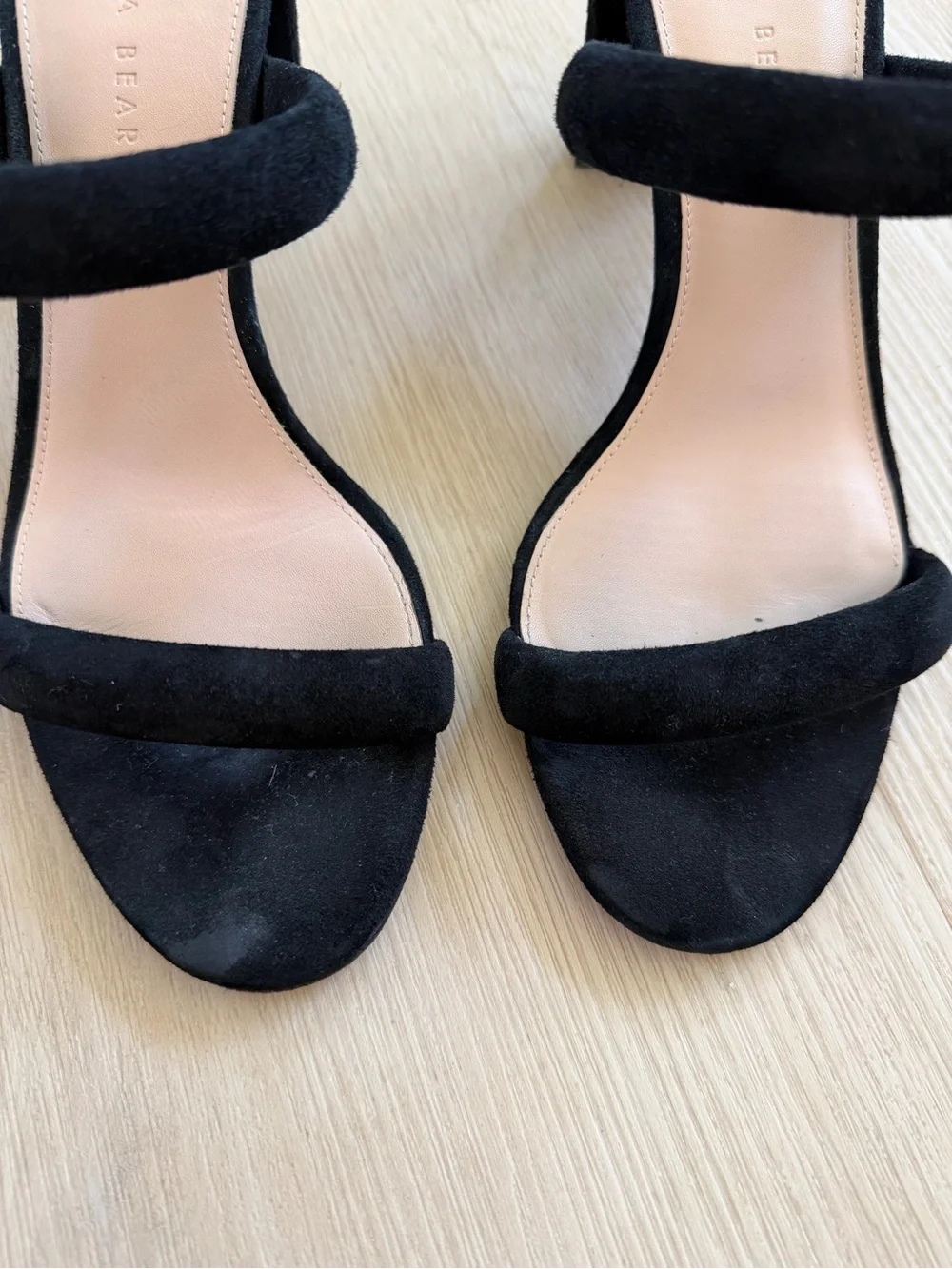 Veronica Beard Black Suede Double-Strap Heeled Sandals Slides Size 10M